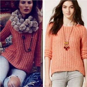 🍍ANTHROPOLOGIE Knitted & Knotted Sun Stitch Black Sequin Embellished Sweater